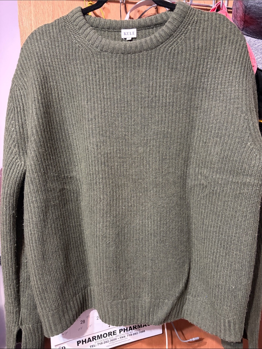 KULE Olive Alden Ribbed Crewneck Sweater